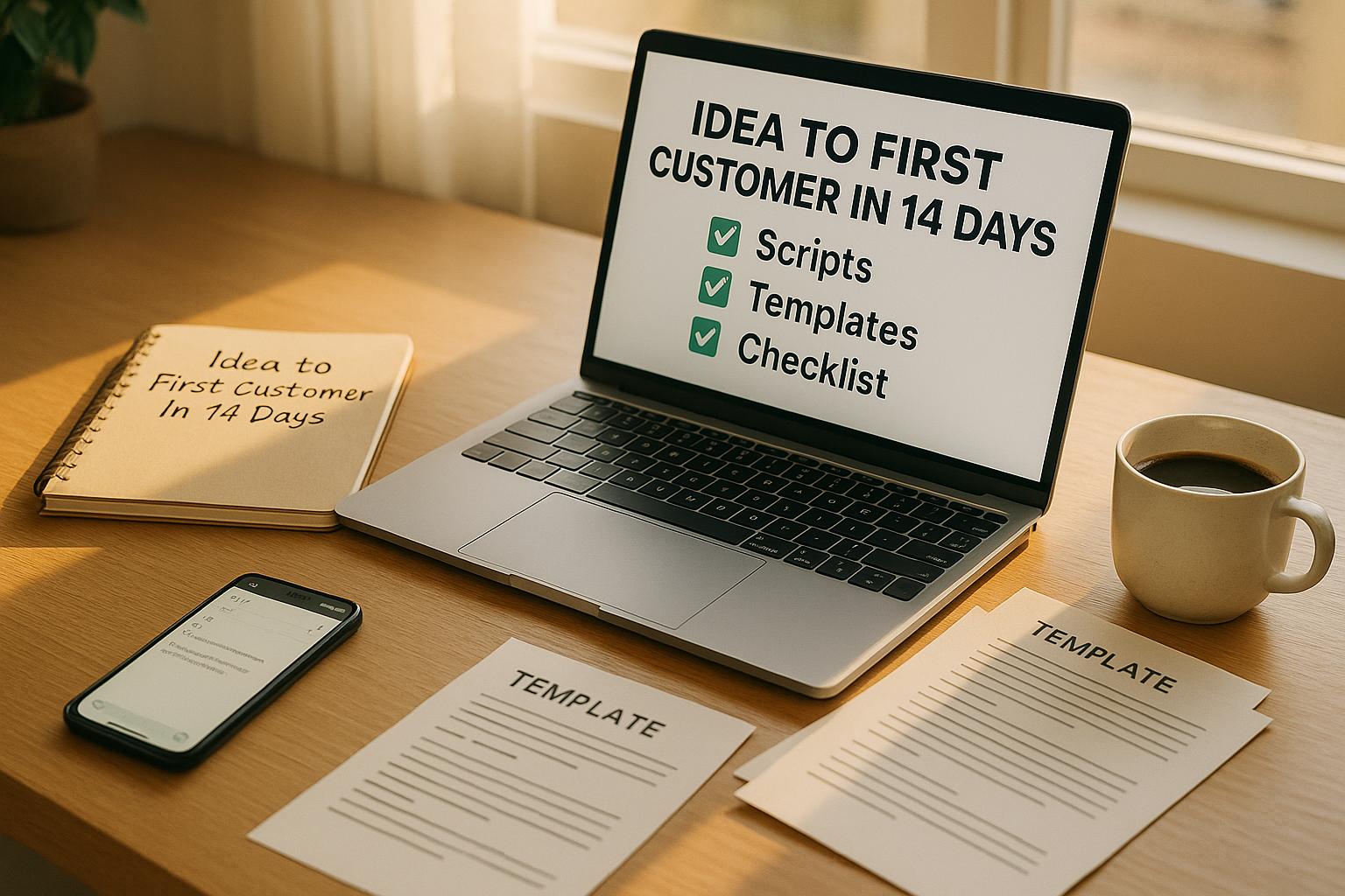 Idea to First Customer in 14 Days: Scripts, Templates, Checklist