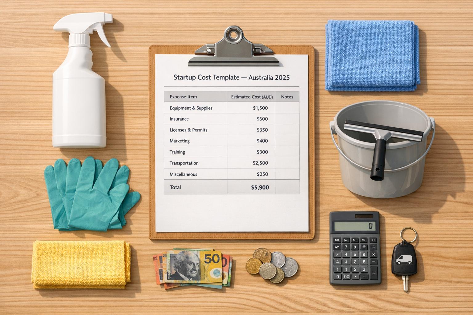 Cleaning Business Startup Costs in Australia (2025): Real Numbers + Template