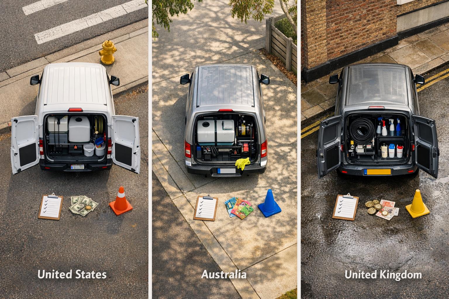 Mobile Car Detailing Startup Costs in the US vs Australia vs UK