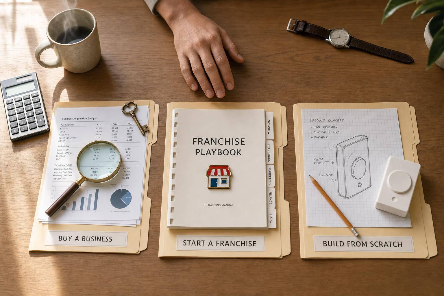 Should You Start a Franchise, Buy a Business, or Build From Scratch?